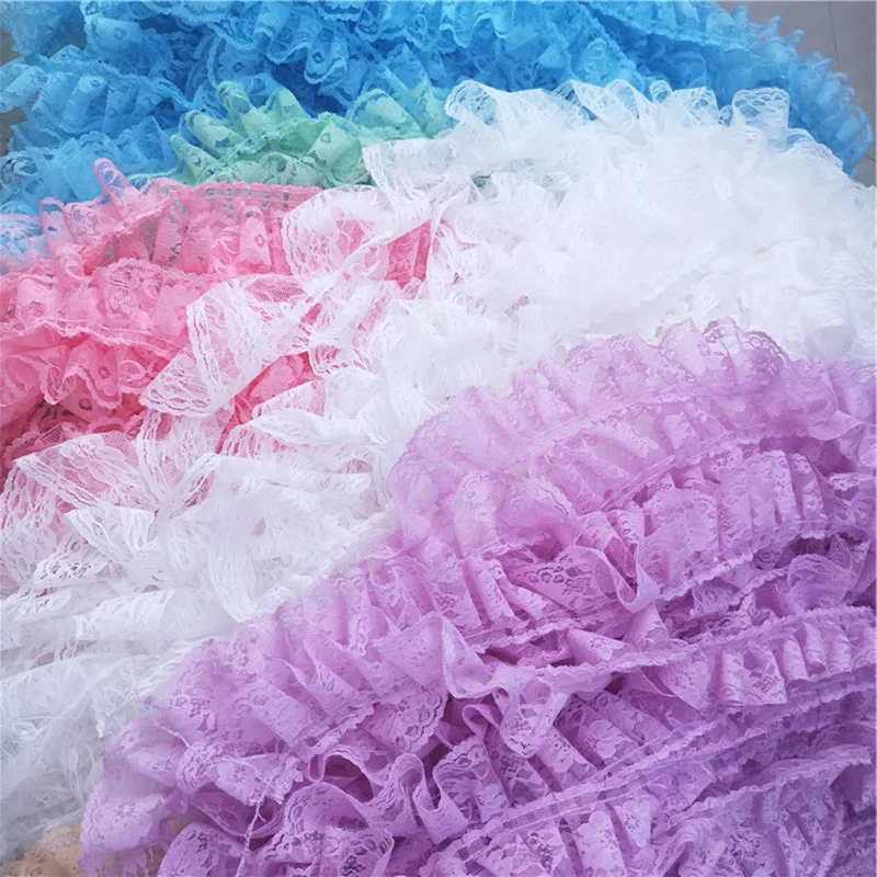 1yard ricamo tessuto di pizzo fai da te 6cm Guipure Tulle verde rosa blu pizzo nastro Trim cucito artigianato tessuto di pizzo abiti abito ZA9