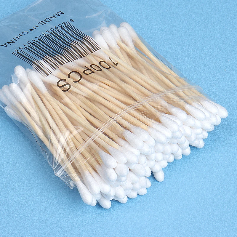 100pcs Women Beauty Makeup 100% Cotton Swab Cotton Buds Make Up Double-head Wood Sticks Ears Cleaning Cosmetics Health Care