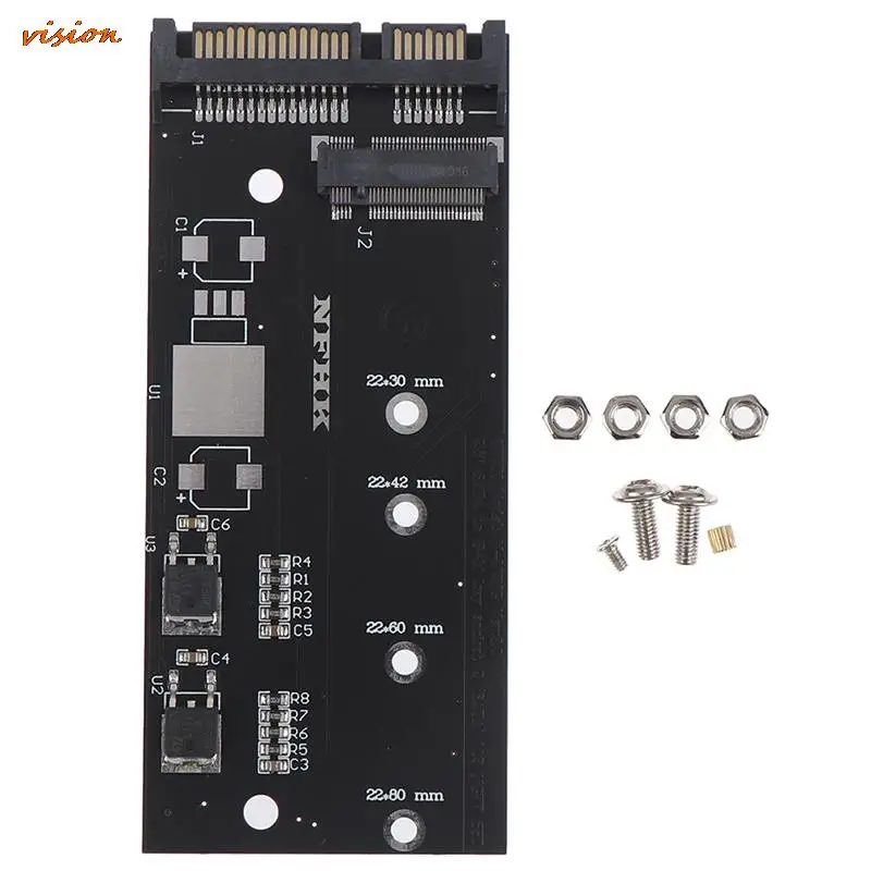 Tarjeta adaptadora de conversión SSD M.2 NVME/AHCI SSD, Kit actualizado para SATA Revision I/II/III (1,5/3,0/6,0 Gbps), tarjeta de expansión adaptadora