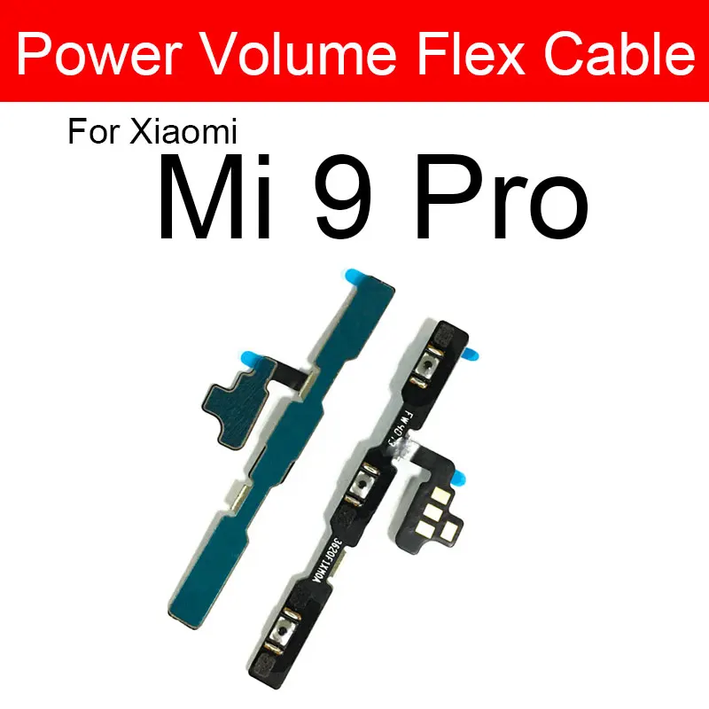 Volume & power cabo flexível para xiaomi 8 9 9t cc9 cc9e 10 pro se lite botão chave lado flex fita reparação peças de reposição