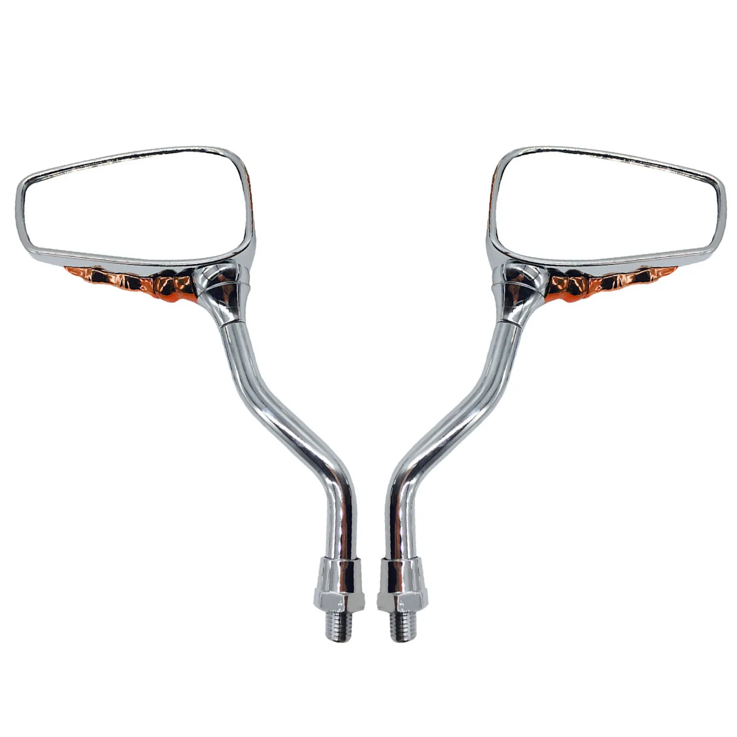 8mm 10mm Clockwise Thread Chrome Universal Skull Hands Claw Side Rear View Mirrors For ELECTRIC MOTORCYCLE MOTO TRIKE Scooter