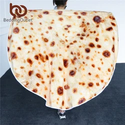 BeddingOutlet Pita Lavash rzucany koc kukurydziany Tortilla flanelowy czerwony koc polar śmieszne 3D jedzenie pluszowe narzuty Koce Dropship