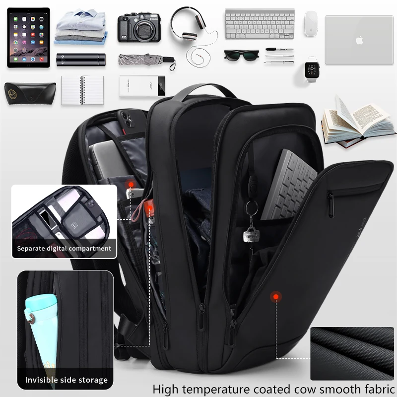 Fenruien Ransel Laptop 15.6 Inci Ramping Ransel Pria Bisnis Kasual Multifungsi Ransel Sekolah Fashion Pengisi Daya USB Uniseks