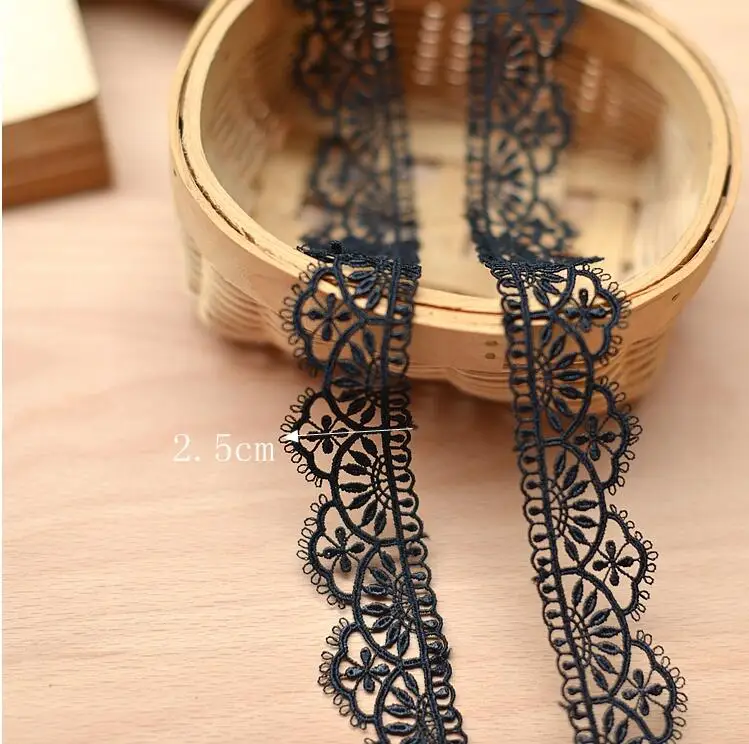 2 Yard/4 Yards  Embroidered Net Lace Fabric Black White Lace Trim Ribbons DIY Sewing Handmade Craft Materials