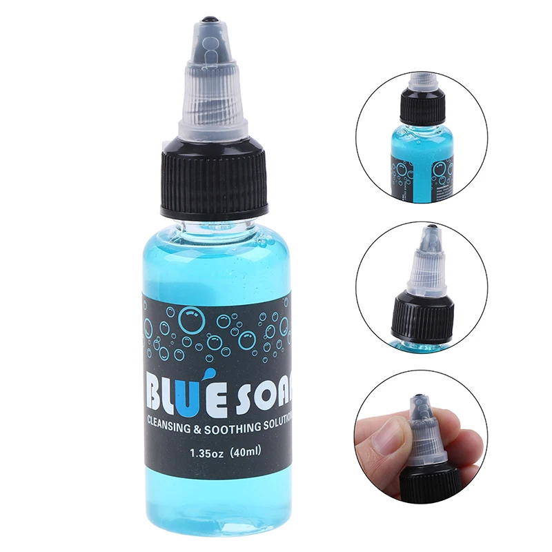 New Arriva 1 x Bottle 40ml Tattoo Blue Soap Blue Soap Cleaning Soothing Solution Tattoo Studio Supply tool