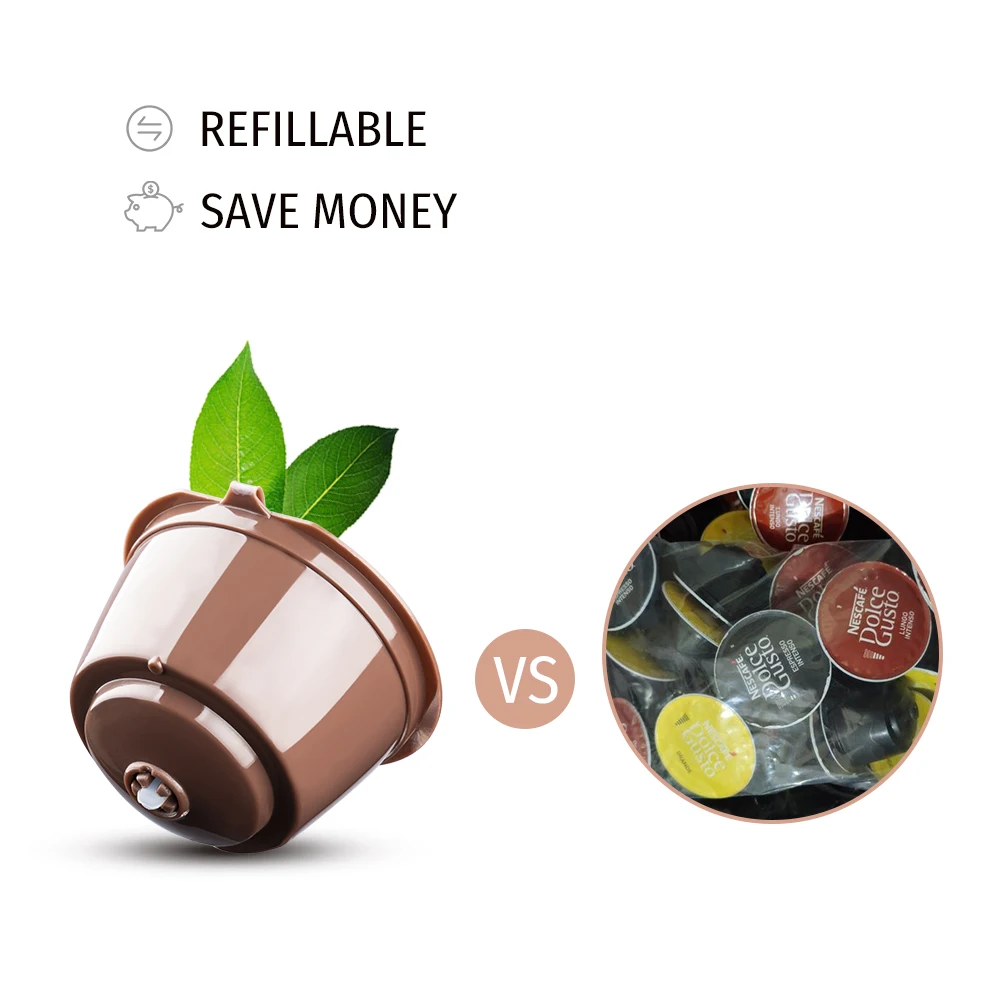 RECAFIMIL Reusable Coffee Capsules for Nescafe Dolce Gusto Metal Filter Mesh Refillable Coffee Pod Crema Filter with Tamper view 3