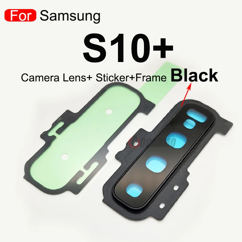 Back Camera Lens Frame For Samsung S10 Plus S10+  Rear Camera Lens With Sticker Replacement Part