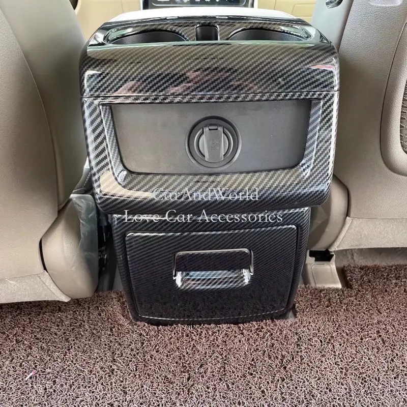 

ABS Rear Row Storage Box Water Cup USB Panel Frame Air Vent Cover Trims Car Interior Accessories For Kia Carnival KA4 2021-2025