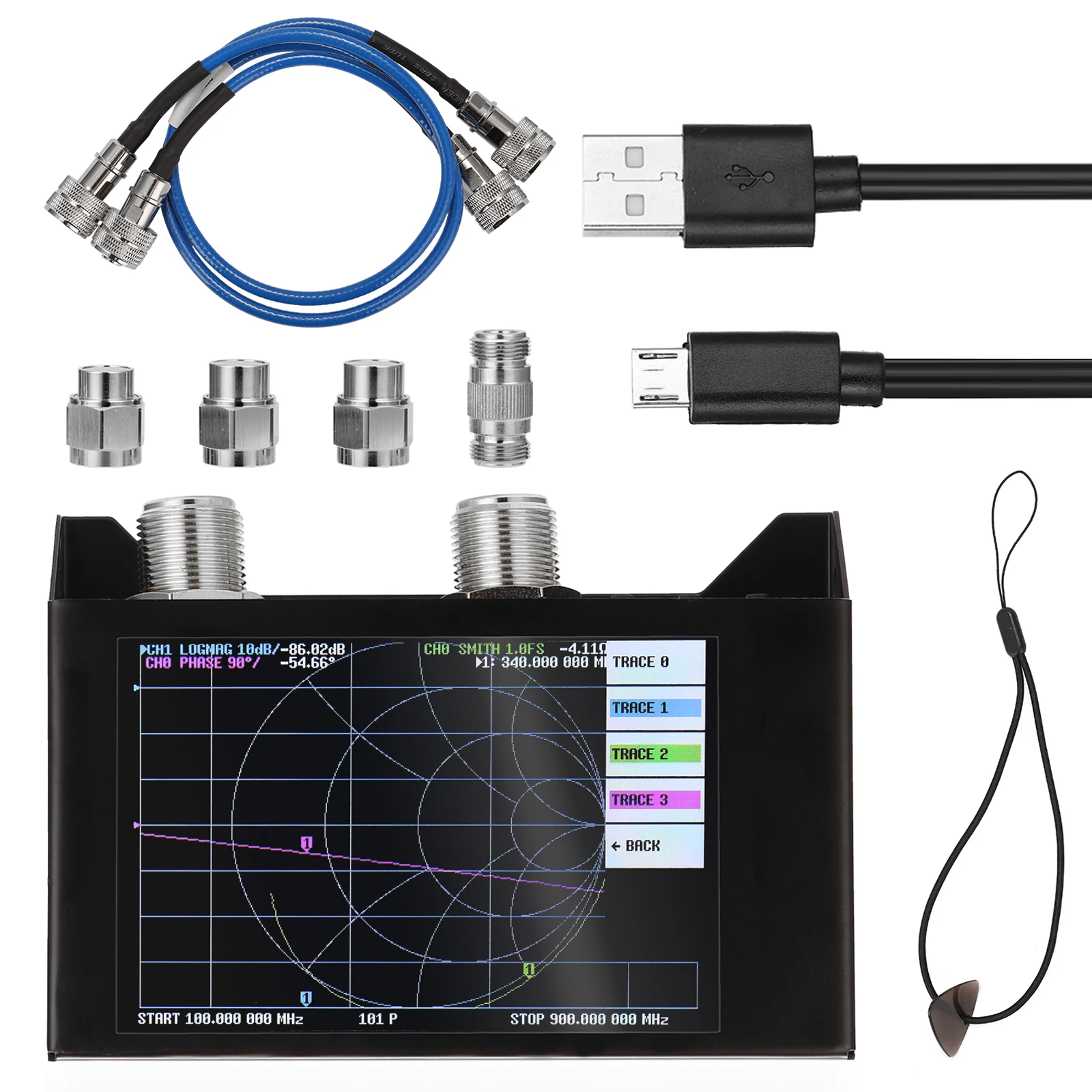 

4.0 Inch Touching Screen 3G Vector Network Analyzer SAA-2N NanoVNA V2 Antenna Analyzer Shortwave HF VHF UHF with Iron Housing