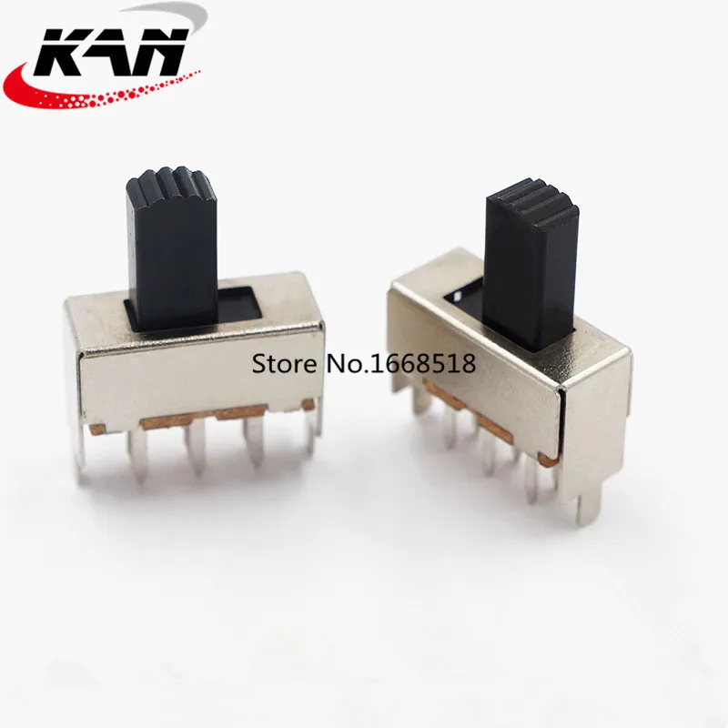 50PCS SS-22F08 2P2T Double pole double throw 2 position slide switch DIP 6 pin verticle type with 2 fixed pin