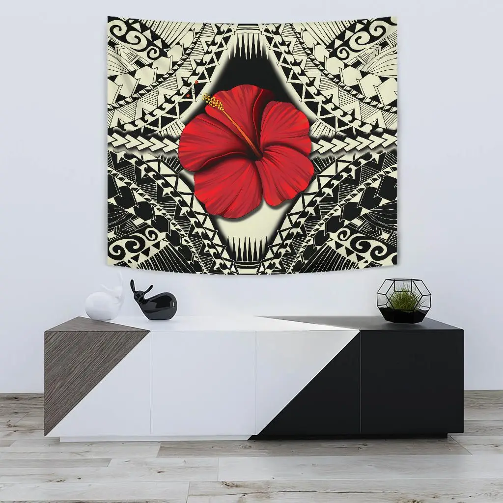 Hawaii Hibiscus Culture Polynesian Tapestry 3D Printing Tapestrying  Rectangular Home Decor Wall Hanging