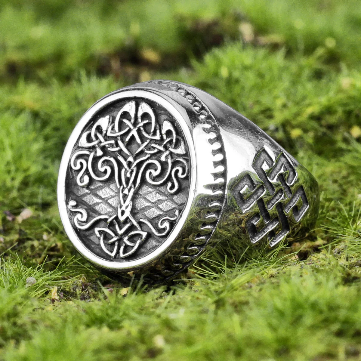 Viking Tree of Life Celtic Knot Stainless Steel Mens Rings Unique For Male Boyfriend Biker Jewelry Creativity Gift Wholesale