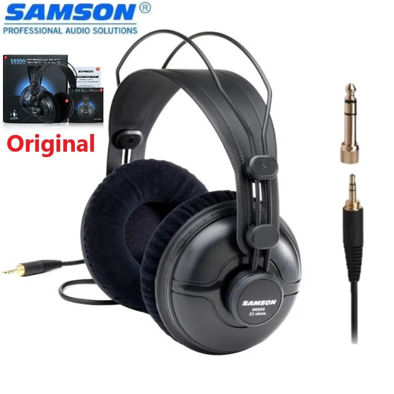 SAMSON SR950 Professional Studio Reference Monitor Headphone Dynamic Headset Closed-Back Design For Recording Monitoring Game DJ