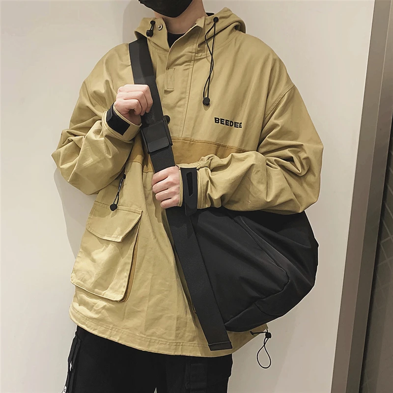 Large Capacity Crossbody Bags Men Techwear Tactic Messenger Hip-hop Harajuku Workout Travel Unisex Shoulder Nylon Bolsa Fashion