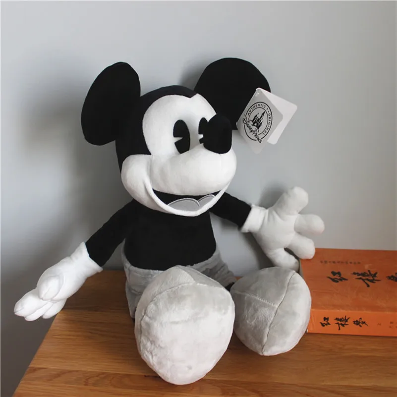 45cm Classic Black White Retro Mickey Mouse Plush Toys Stuffed Soft Boy Doll For Children Birthday Gifts