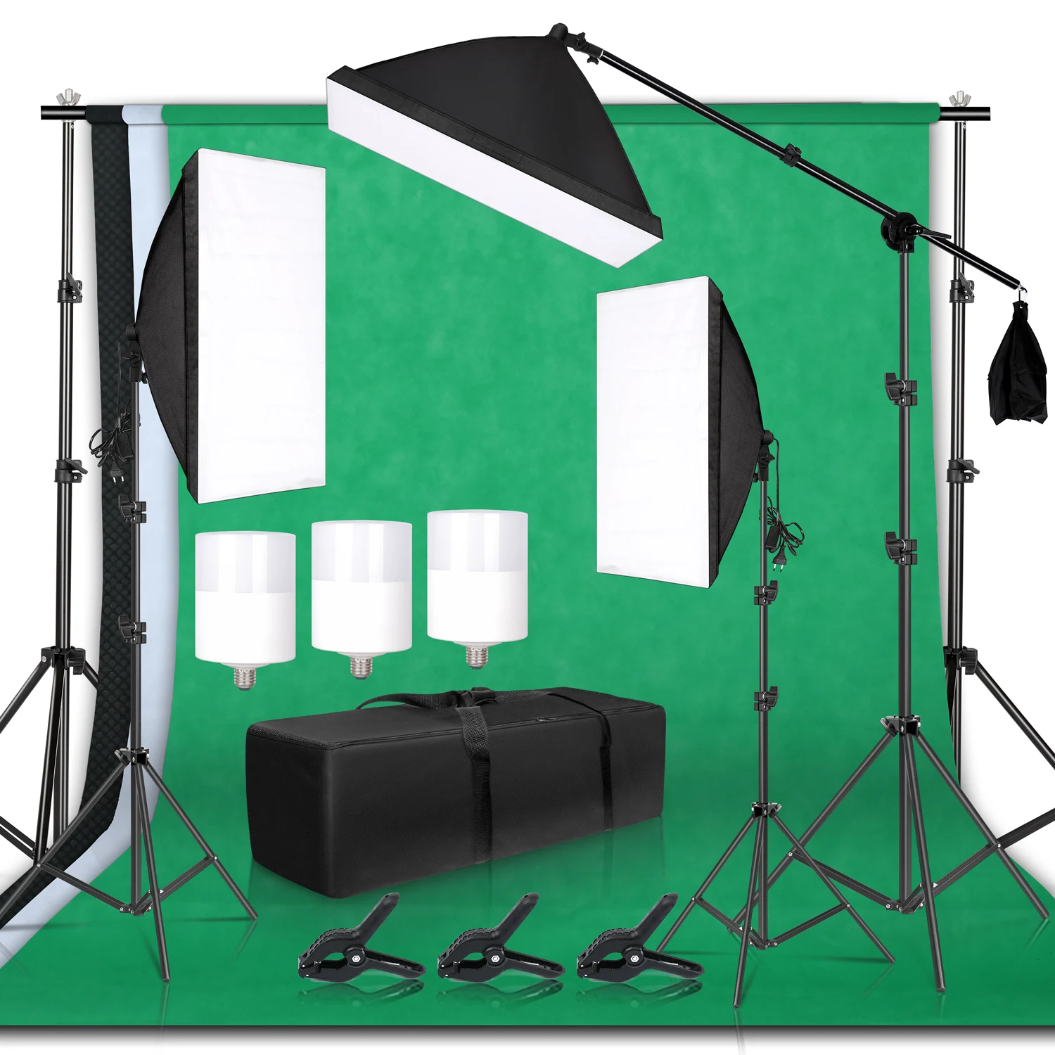 

Photography Background Frame Support Softbox Lighting Kit Photo Studio Equipment Accessories With 3Pcs Backdrop And Tripod Stand