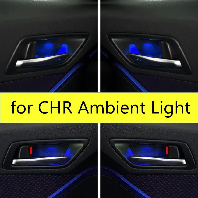 

4Pcs LED Bowl Light Rear Door Handle Atmosphere Lamp Interior lights For Toyota CHR C-HR 2016-2019 2020 2021