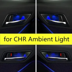 4Pcs LED Bowl Light Rear Door Handle Atmosphere Lamp Interior lights For Toyota CHR C-HR 2016-2019 2020 2021