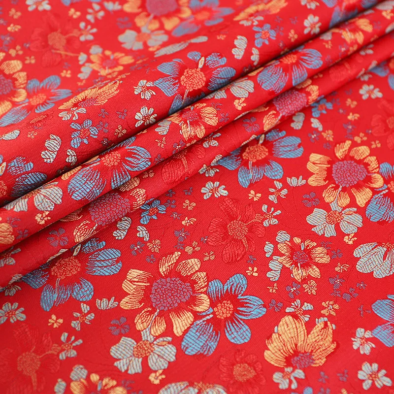 High-density nylon brocade jacquard pattern fabrics for sewing dress cheongsam kimono DIY garment material