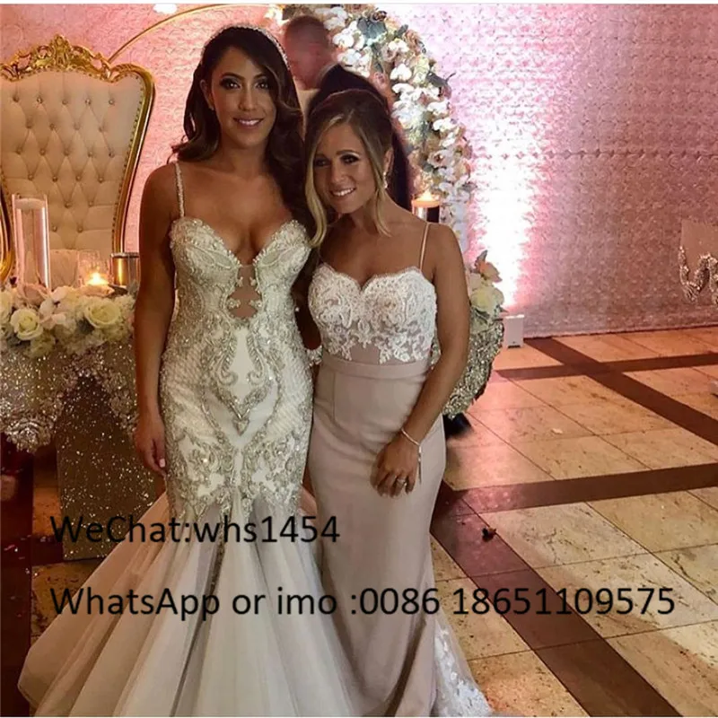 Elegant Mermaid Bridesmaid Dresses 2023 Long Sweep Train African Wedding Guest Dress Lace Applique Robe Demoiselle D'honneur