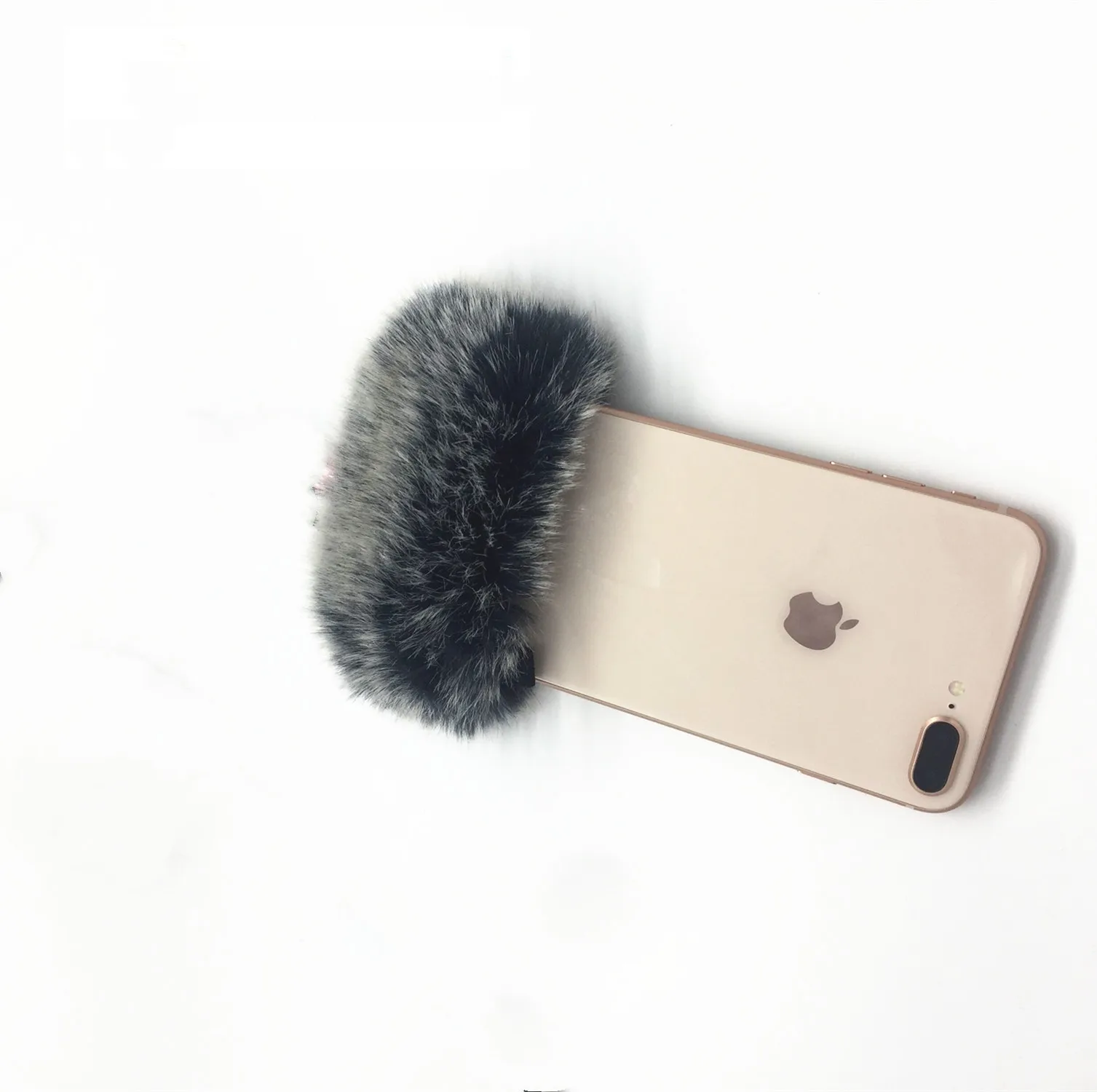 Outdoor-Kunstfell-Windschutz für Telefonmikrofon Aufnahme-Mikrofonabdeckung Windschutz für iPhone 7 8 X XE 11 12 für Xiaomi für Huawei – Detail 3