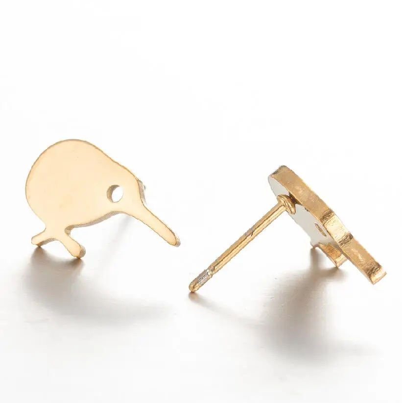 1 pair Cute Kiwi Bird Earrings For Girl Kids Stainless Steel Animal Tiny Small Stud Stylish Jewelry Personality Gift oorbellen