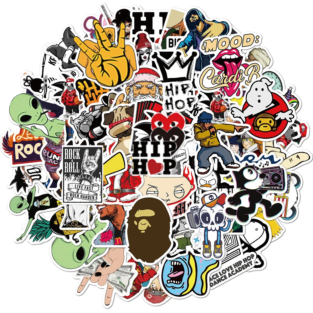 10/30/50/100PCS Rock Hip hop Graffiti Stickers DIY Skateboard Fridge Guitar Laptop Luggage Cool Waterproof Decals Sticker Kids