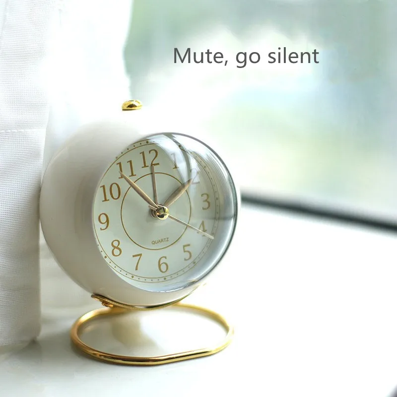 Creative Small Alarm Clock For Students With Children Bedside Personality Lazy Clock Quiet Alarm Lovely Ornaments