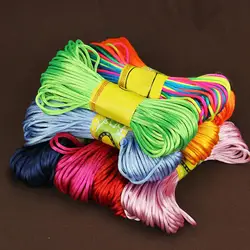 20 metri 2mm corda di raso a coda di ratta Nylon Macrame intrecciare corda per maglieria corda robusta colorata per perline per nodo cinese