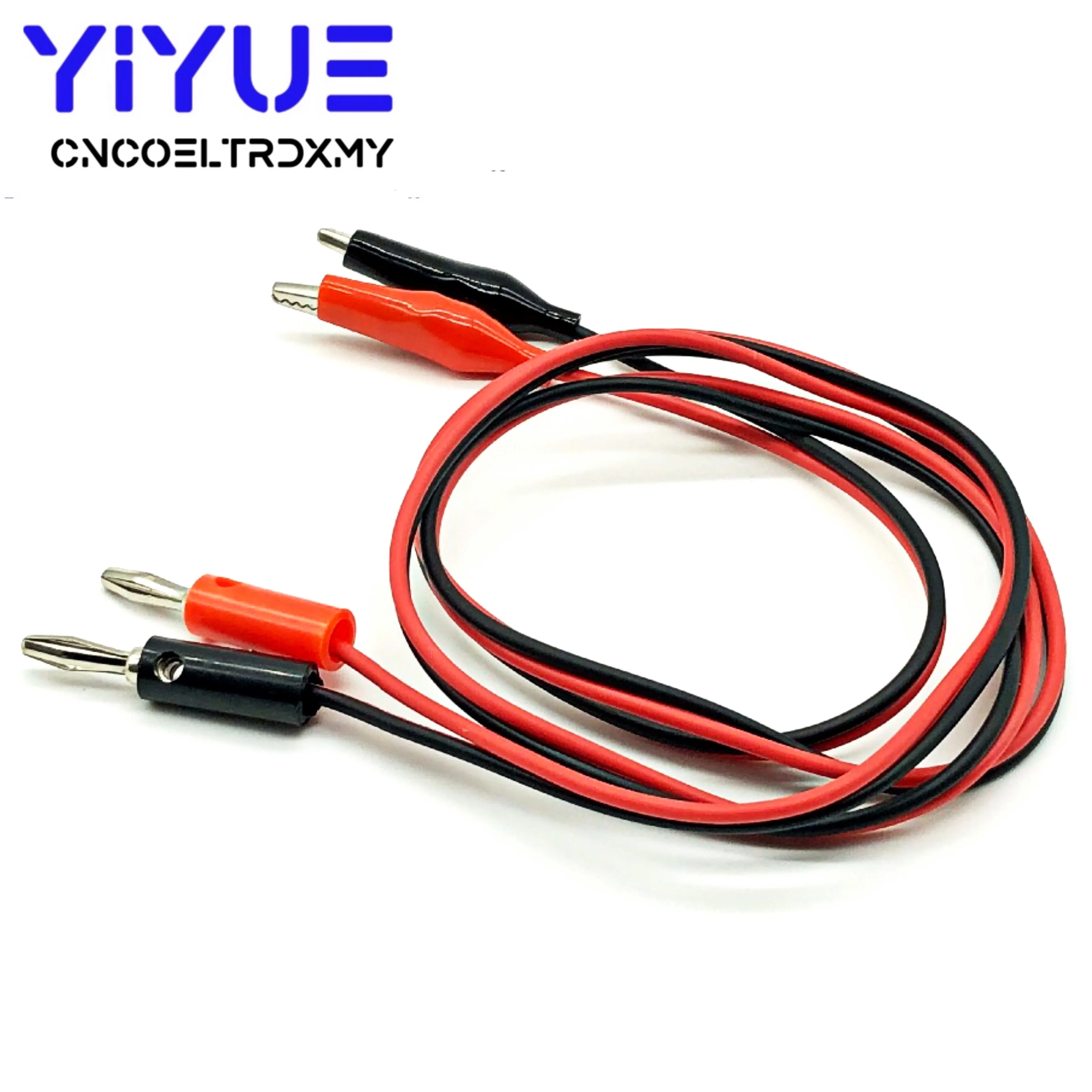 1 Pair Alligator Test Lead Clip To AV Banana Plug Connector TO Dual Tester Alligator Clip Probe Cable 1M Red+Black