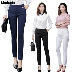 Pantalon crayon taille haute pour femme, vêtement de travail de standing, couleur unie, extensible, Slim, printemps, 2020