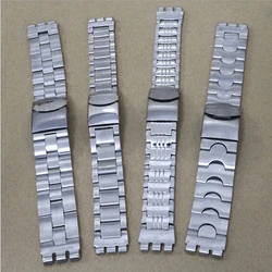 For Swatch Watchband 17mm 20mm Width Strap Stainless Steel Wrist Watch Straps and Clasps Band Accessories