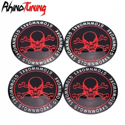 4pcs 68mm Skull Car Wheel Cap Stickers For Rim Hub Covers Refits Styling Auto Hubcap Universal Accessories