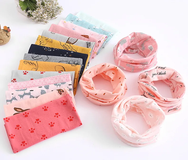 New Baby Neck Scarf Magic Cute Cartoon Cotton Bandana Neck Gaiter Snood Headwear Tube Scarf Kids Baby Scarf