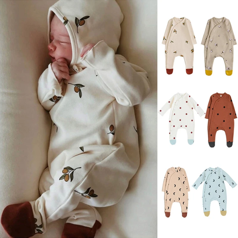 Newborn Baby Spring Clothes+ Hat 2pcs Baby Boys Girls Rompers Long Sleeve Clothing Roupas Infantis Menino Overalls Costumes