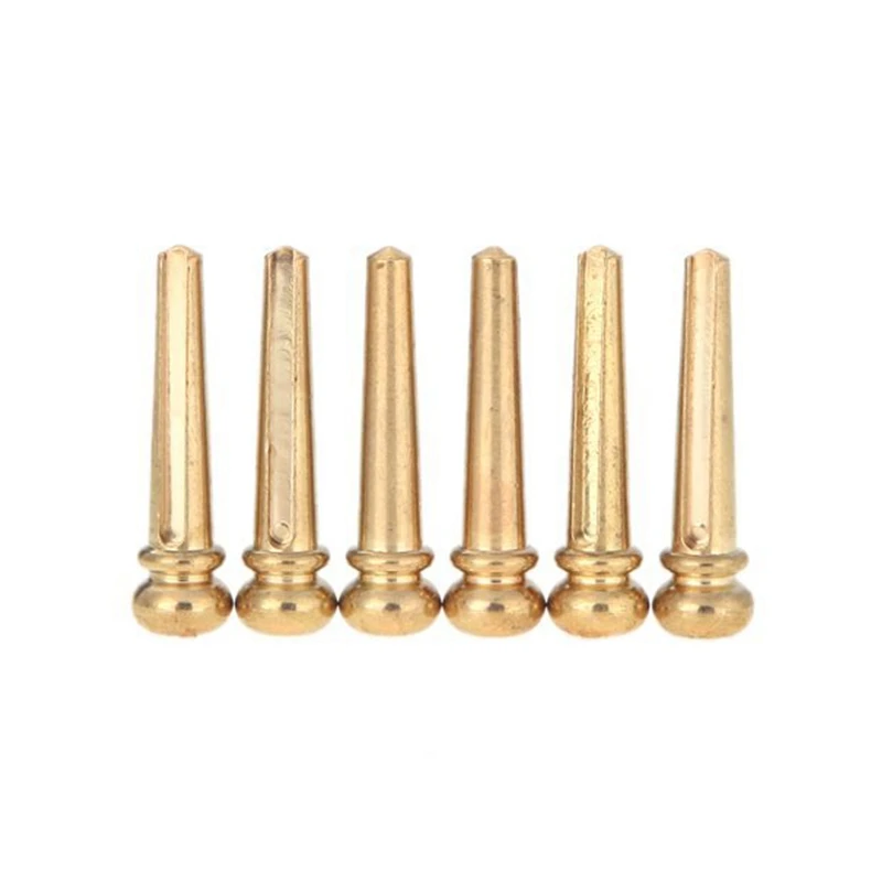 6 Pieces Brass Folk Acoustic Guitar Bridge Pin Peg Nail Metal