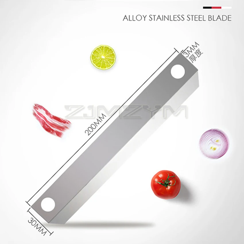 Máquina cortadora de carne para el hogar, herramienta Manual de acero inoxidable con hoja de 20cm, espesor ajustable, para carne, verduras
