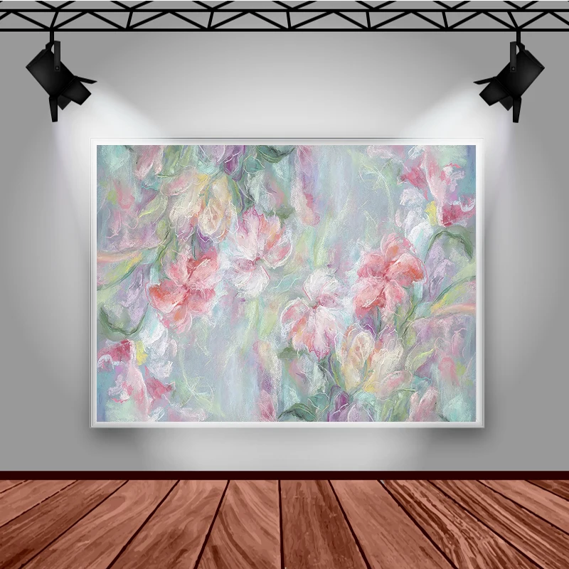 Mocsicka Oil Painting Floral Portrait Backdrop Photo Studio for Newborn Adult Birthday Background Professional Photographic Prop