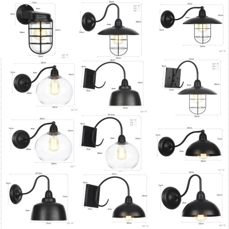 American Creativity Industrial Vintage Wall Sconce Light Indoor Outside Decoration Bedroom Kitchen Aisle corridor Wall Lamp