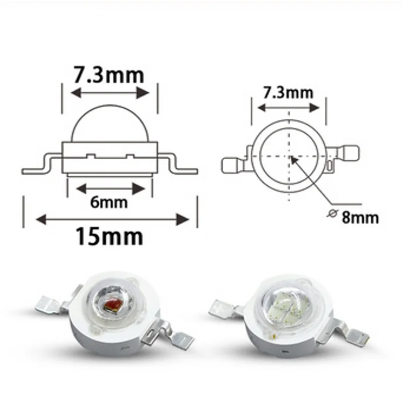 Cuentas LED de luz verde de alta potencia, iluminación de césped de agua, pecera, lámpara acuática, núcleo, 1W3W5W, 520nm, amarillo, Pu, verde, 570nm