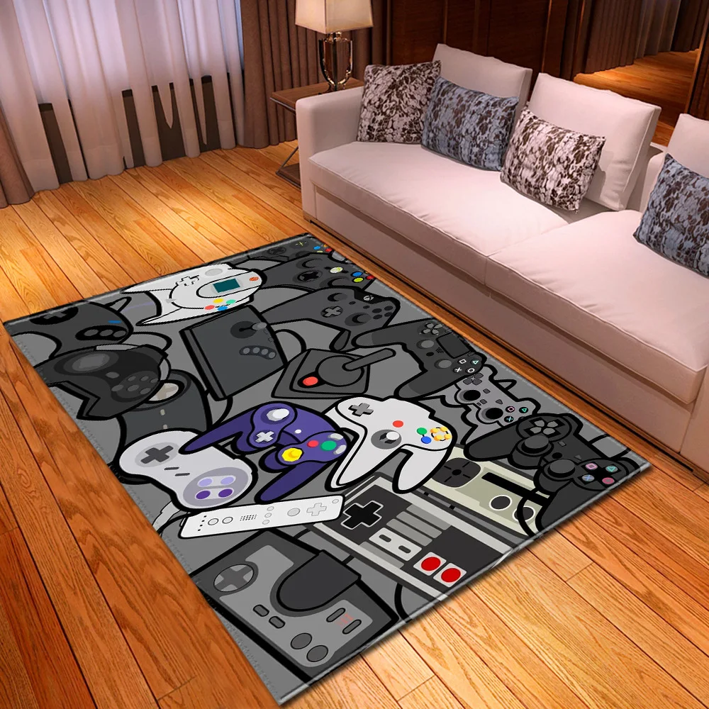 

Cartoon PSP Rectangle Carpet Gamepad Non-slip Area Rugs Floor Door Mat Black Play Mat Kids Living Room Bedroom Decoration