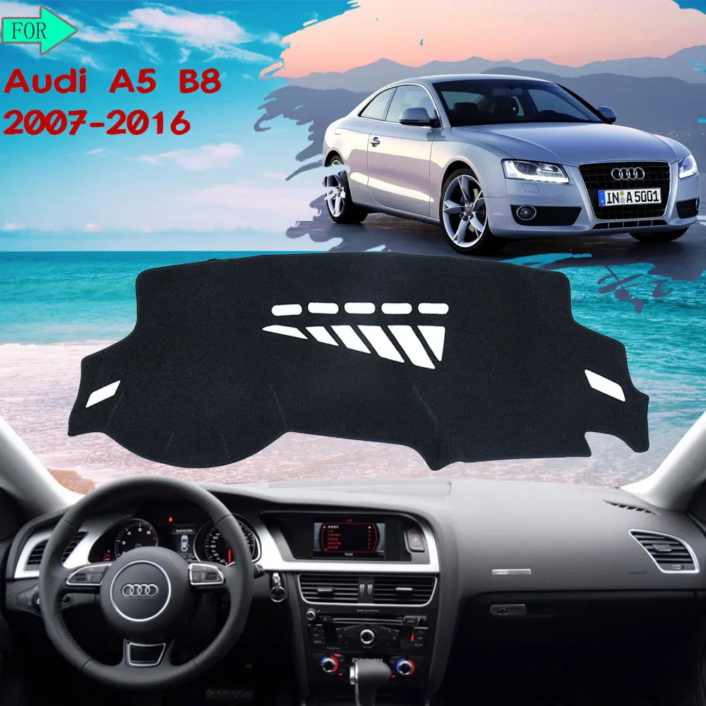 for Audi A5 B8 2007~2016 Dashboard Rug Dash Mat Cover Protective Avoid Light Carpet 8T S-line 2009 S5 Car-Accessories-Stickers