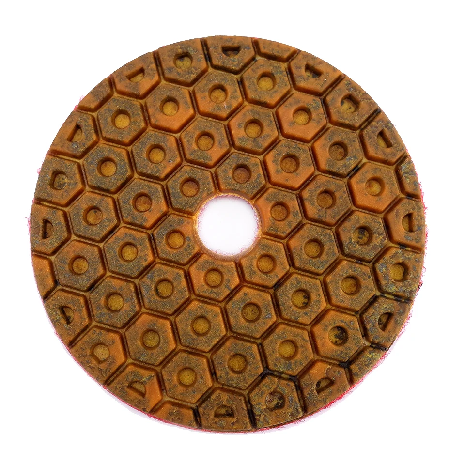 RIJILEI 4 Inch Super Diamond Polishing Pads 6 Steps Copper Metal Bond Wet Polishing Pad for Granite Marble Stone Grinding Discs