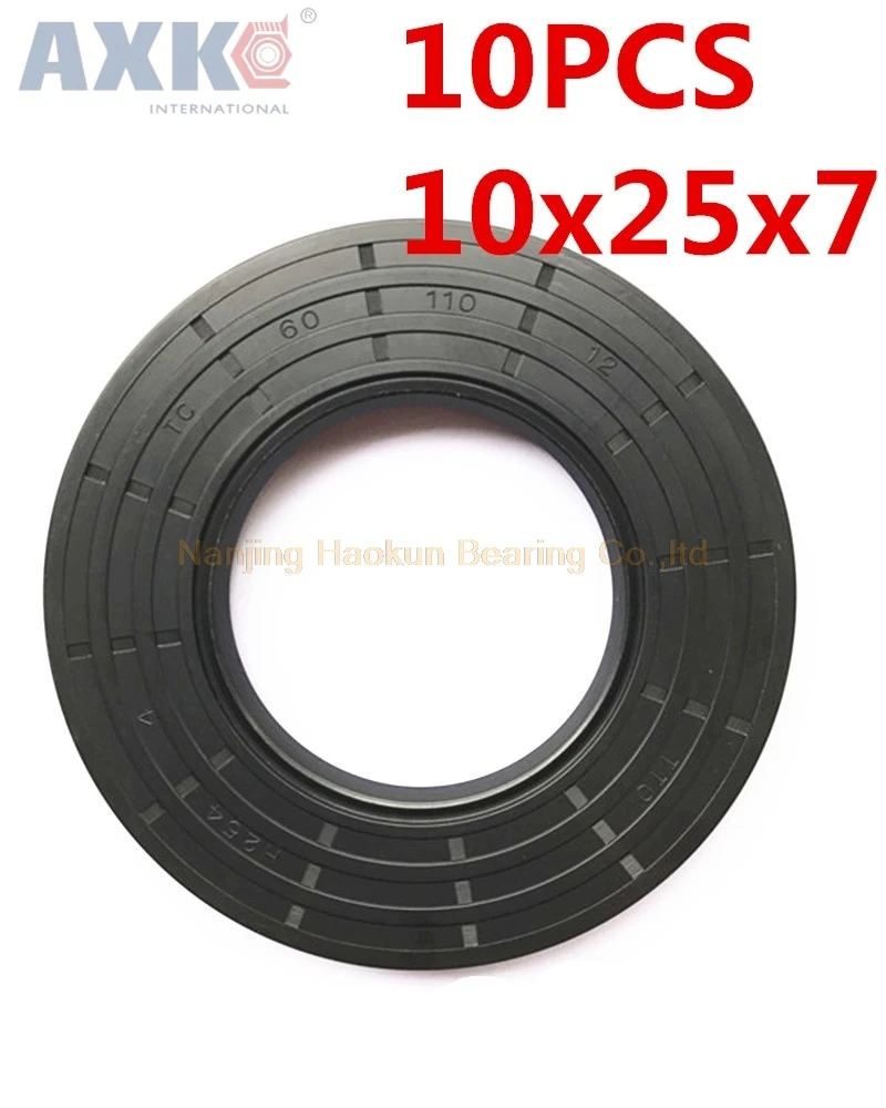 

AXK 10pcs TC10x25x7 Skeleton Oil Seal 10*25*7 Seals high-quality Seals Radial shaft seals Nitrile rubber