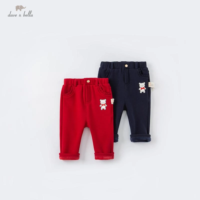 

DBS19716 dave bella winter baby girls fashion bow cartoon pants children full length kids girl pants infant toddler trousers