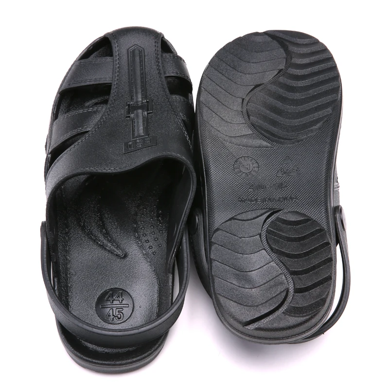 ESD SPU Black Soft Sole Comfortable Anti-skid Anti-static Slippers Clean Room Dust-free Summer Workshop Slippers Sandals