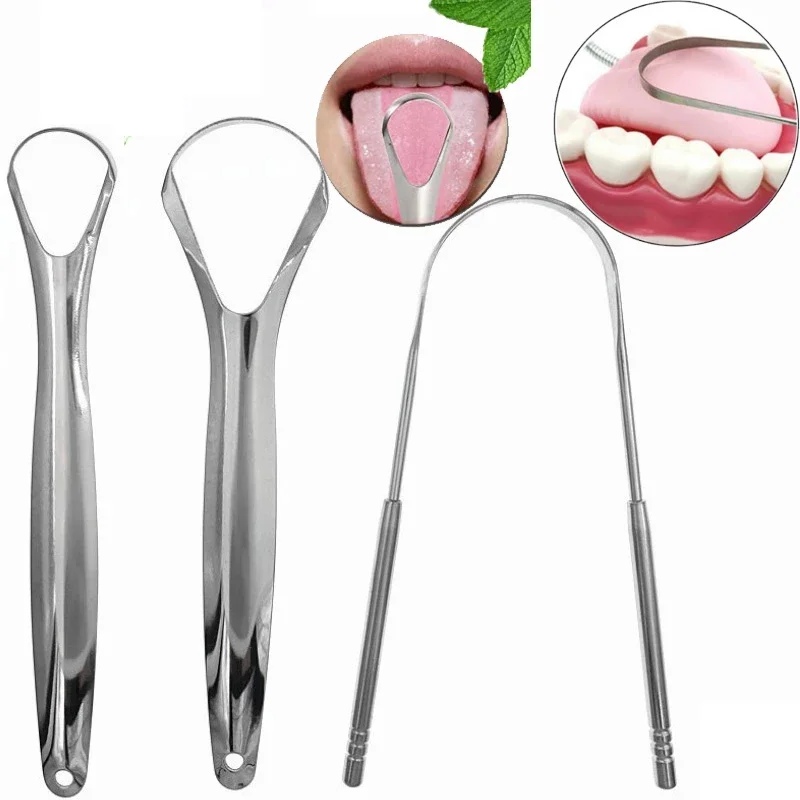 Useful Stainless Steel Oral Tongue Scraper, Medical Tongue Cleaner, Reusable Mouth Brush, Fresh Breath Maker