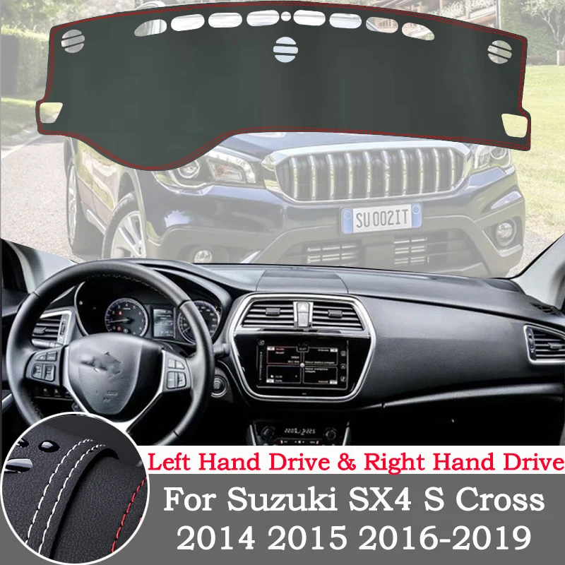 

High-quality leather instrument panel protection pad and light-proof pad for Suzuki SX4 S Cross 2014 2015-2019 car accessories