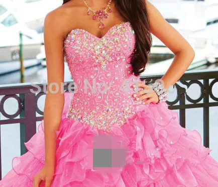 فستان من vestidos de 15 anos للحفلات التنكرية برباط على شكل قلب من الكريستال 2019 فساتين Quinceanera الأورجانزا