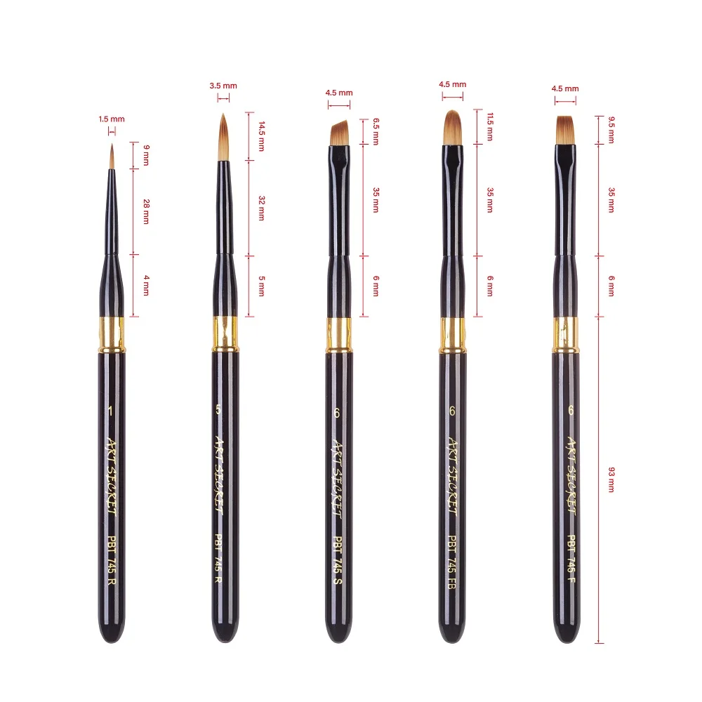 Artsecret High Quality PBT745 Taklon Hair Travel Kit Artistic Art Painting Brushes 5PC/Set For Watercolor Drawing